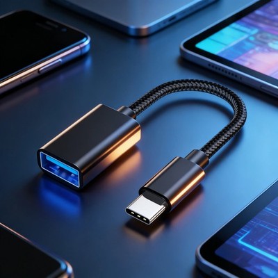 Type C to USB, USB C Male OTG A Female Data Connector Converter Cable Adapter