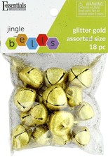 Essentials By Leisure Arts Jingle Glitter Bells Gold 18pc - Assorted Craft