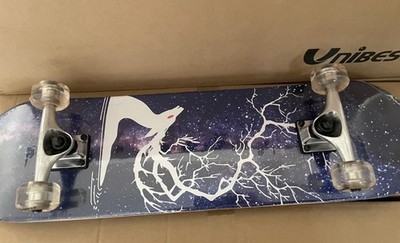 Unibest Skateboard  Funboard Holzboard komplett 80x20cm Ahornholz  Kinder