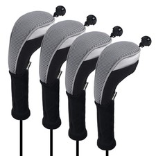 4pcs/Pack Long Neck Golf Hybrid Club Head Covers Dial No. Tag CTMT-02 Grey