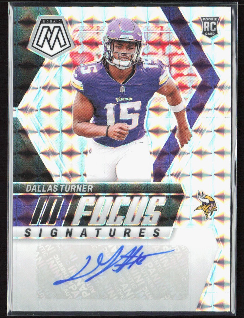2024 Panini Mosaic Dallas Turner In Focus Signatures Prizm Auto Rookie