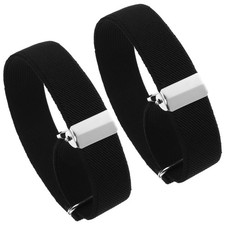 Black Arm Garters for Men 2 PCS Mens Sleeve Garters for Shirts Stretchy Adjus...