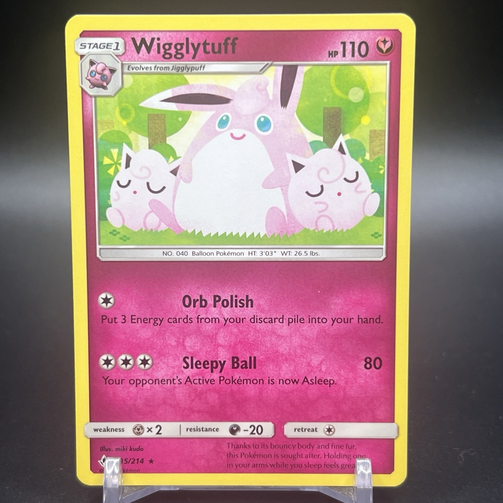 Wigglytuff 2019 Pokemon S&M Unbroken Bonds Rare #135/214