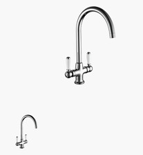 K-Vit KST015 Traditional Mono Mixer Kitchen Sink Tap Chrome Gloss Brass