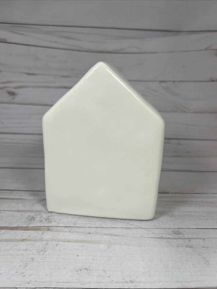 Rae Dunn Birdhouse Clock Written Numbers White Ceramic Battery Magenta - Image 3 of 4