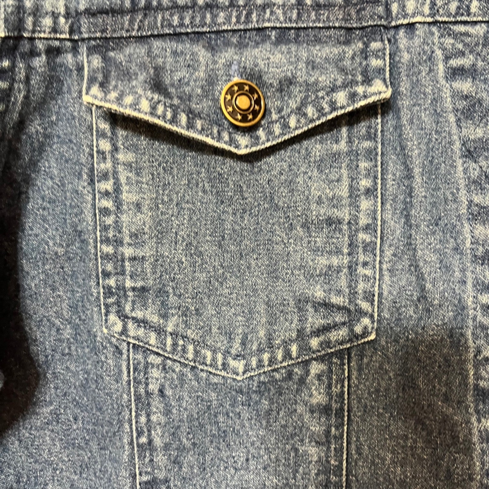 Womens Denim Jacket Motorcycle Patch Embellished … - image 7