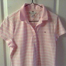 NEW $129 SEXY Tommy Hilfiger Women's Slim Fit Short Sleeve Polo LOGO Dress sz L