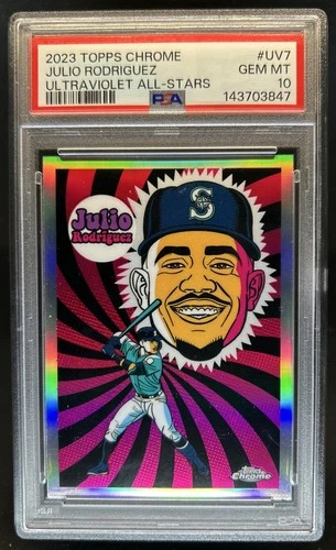 2023 Topps Chrome Julio Rodriguez Ultraviolet All-Stars #UV-7 Mariners PSA 10
