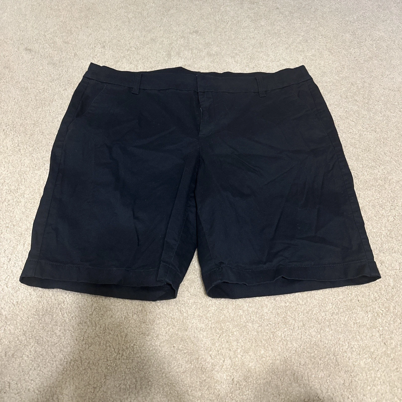 EUC J.Crew 9" Frankie bermuda chino short Black 16 Preppy $50 AL569