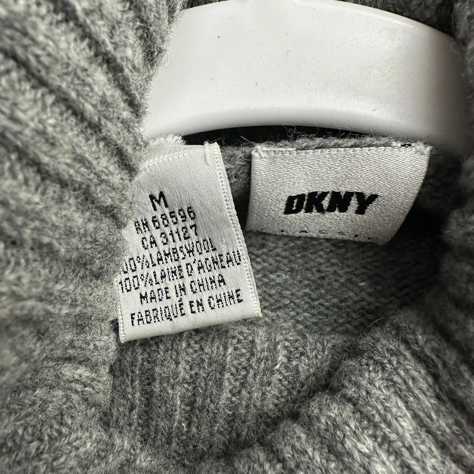 DKNY женщин водолазка свитер размер M ягненка шерсти Argyle старые деньги тихий роскошь - Изображение 3 из 4