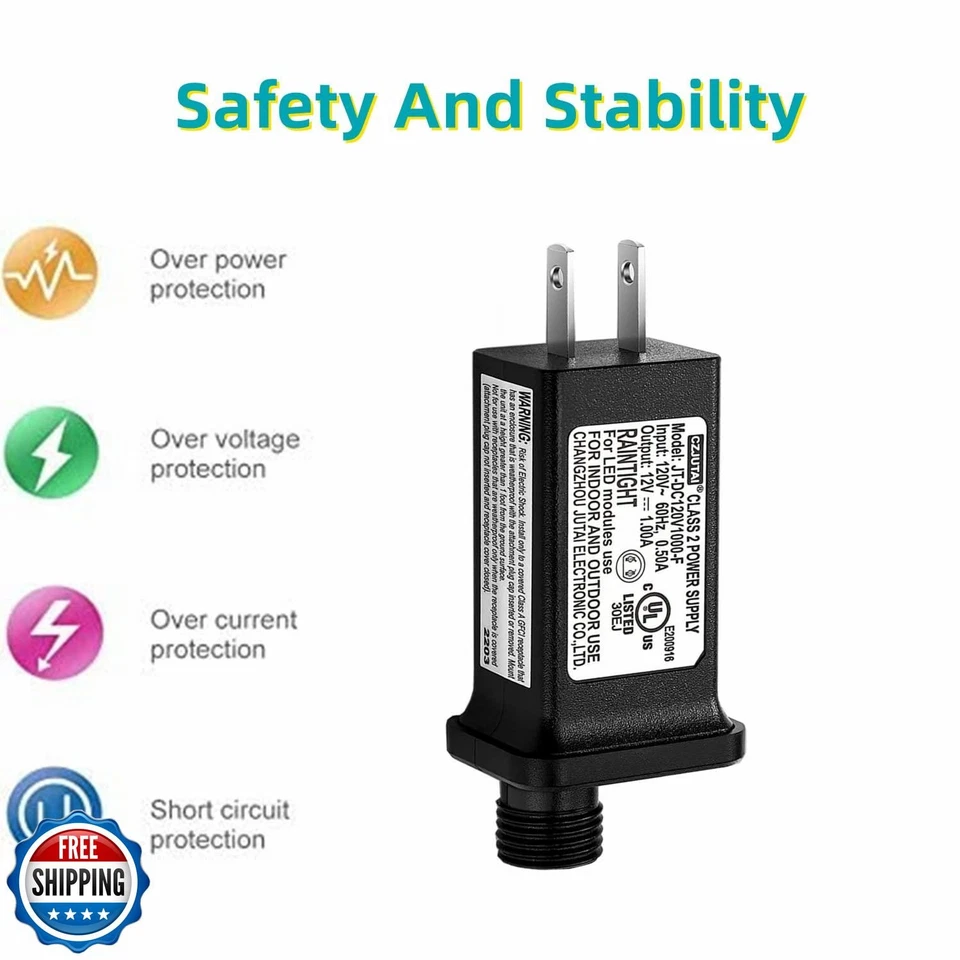 2PCS Replacement 12V 1A LED Transformer JT-DC120V1000-F Class 2 Power Supply - Image 2 of 4