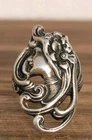 Sterling Silver Goddess Face Ring Art Nouveau Style Size 6 9g Statement