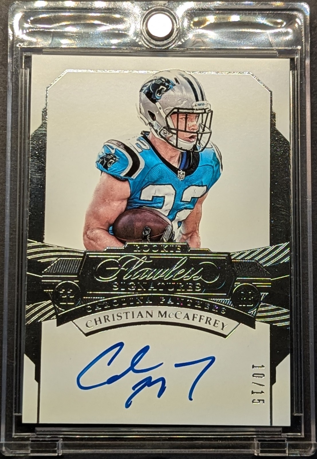 Christian McCaffrey Panini Flawless Rookie Signatures #RSCM Silver