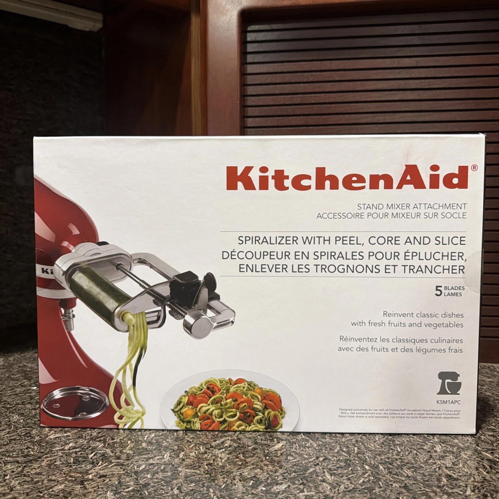 NEW KitchenAid KSM1APC 5 Blade Spiralizer Attachment with Peel, Core and Slice