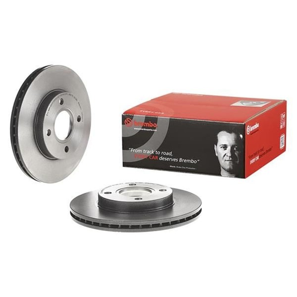 2X Brembo Bremsscheiben 258Mm InnenbelÜFtet Vorne Passend FÜR Ford Courier-image