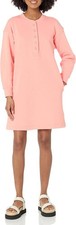 Amazon Essentials Women's Knit Henley Sweatshirt Dress X-Small, Peach 