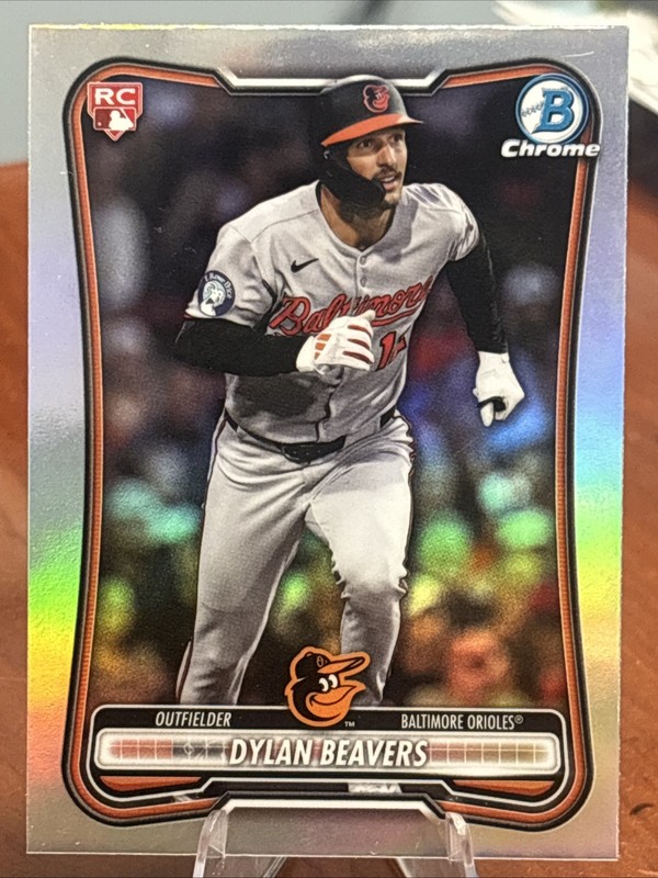 2026 Bowman Chrome Dylan Beavers #69 Red RC Shield Baltimore Orioles