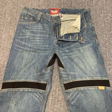 Vtg Icon Motorsports Victory Pants Denim Riding Jeans 40x34 Motorcycle Biker