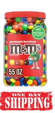 M&M’s Peanut Butter Milk Chocolate Candies Candy With Party-Size Jar 55 Oz