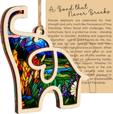 Gifts for Women, Friendship Elephant Ornament with Story Card, Friendship Birthd