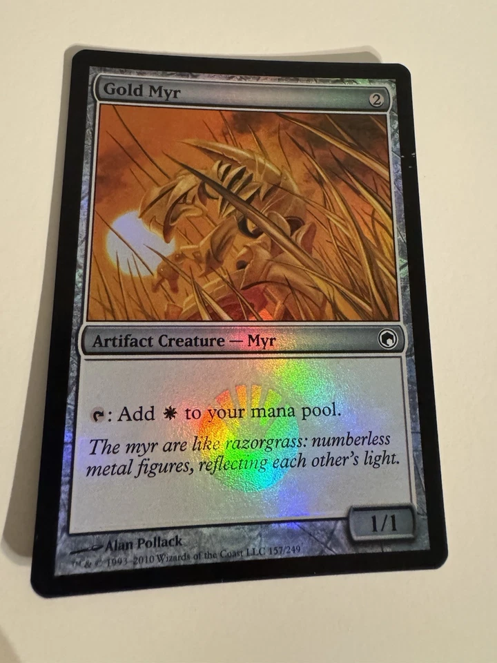 Magic The Gathering: Gold Myr  Foil. Near Mint. - Image 2 of 3