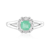 Cavill Ring 0,58Ct Russischer Smaragd Sterlingsilber Platiniert Damen-