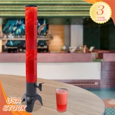 Beer Tower Dispenser with Stainless Steel Tap and Individual Ice Tube 3L/100oZ 