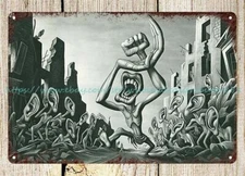 man cave wall communist propaganda artist Boris Artzybasheff metal tin sign