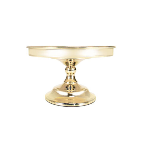 8-1/4"D x 4-3/4"H Gold Classic Round Dessert Cake Stand Display Serving Platter - Picture 2 of 5