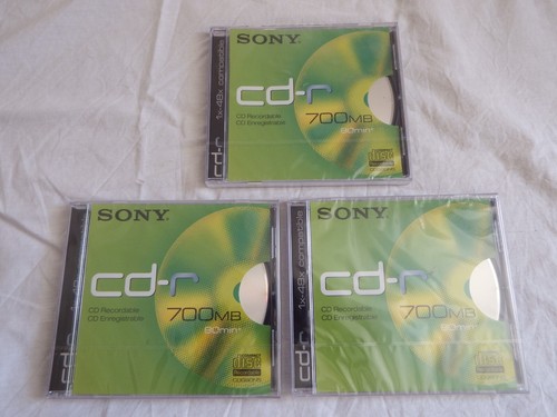 Sony CD-R 80 CDQ80ND Recordable Blank CDR Disc 80min / 700MB Sealed x3 - Afbeelding 11 van 24