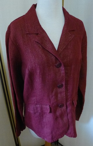FLAX 2010 HEAVY IRREDESCENT LINEN GOTTA HAVE IT BLAZER in YUMMY PERSIMMON NEW S - Picture 1 of 4