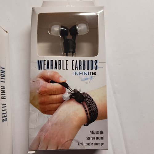 1 Selfie Ring Light(Clips Onto Phone) And 1 Wearable Earbuds (Wear Around Wrist) - 第 3/6 張圖片