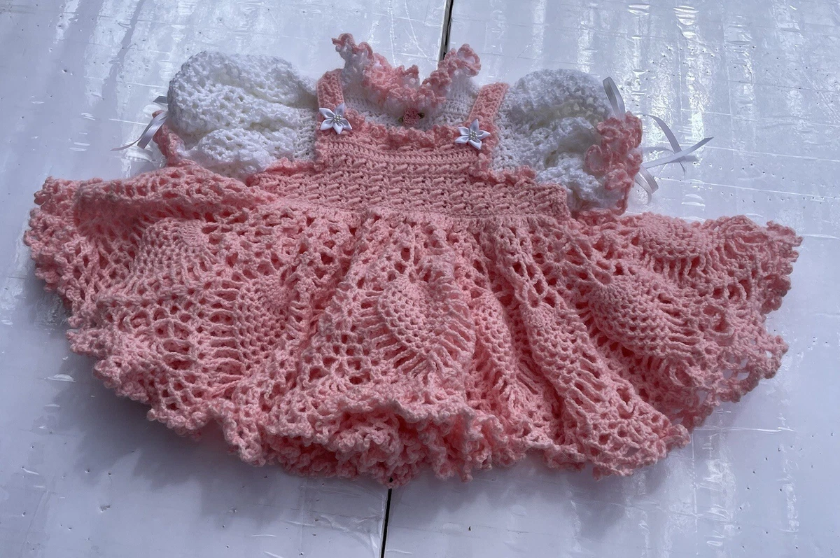 Handmade Crochet Baby Easter Dress size 9 to 12 mo Pink eBay