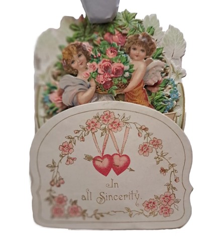 Vintage DieCut, Four Tier Pop-Up Valentine's Day Card "In All Sincerity" - Picture 5 of 6
