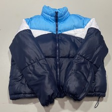 Ci Sono Los Angeles Color Block Blue White Puffer Jacket / Coat Womens Sz: Xl