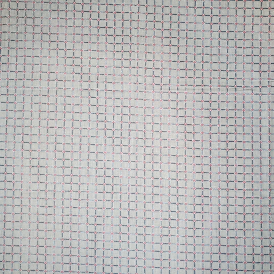 Tela infantil vintage corazones rosas en rejilla azul 71 x 44 precortada Foto 4 de 4