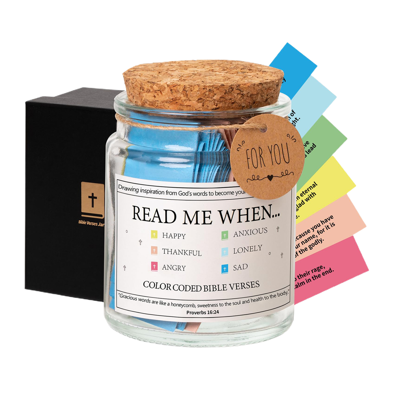 Bible Verse Jar,Read Me When Bible Verses Jar for Emotions and Feelings