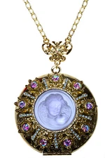 Kirks Folly Dream Angel Touch the Heavens Locket Necklace goldtone