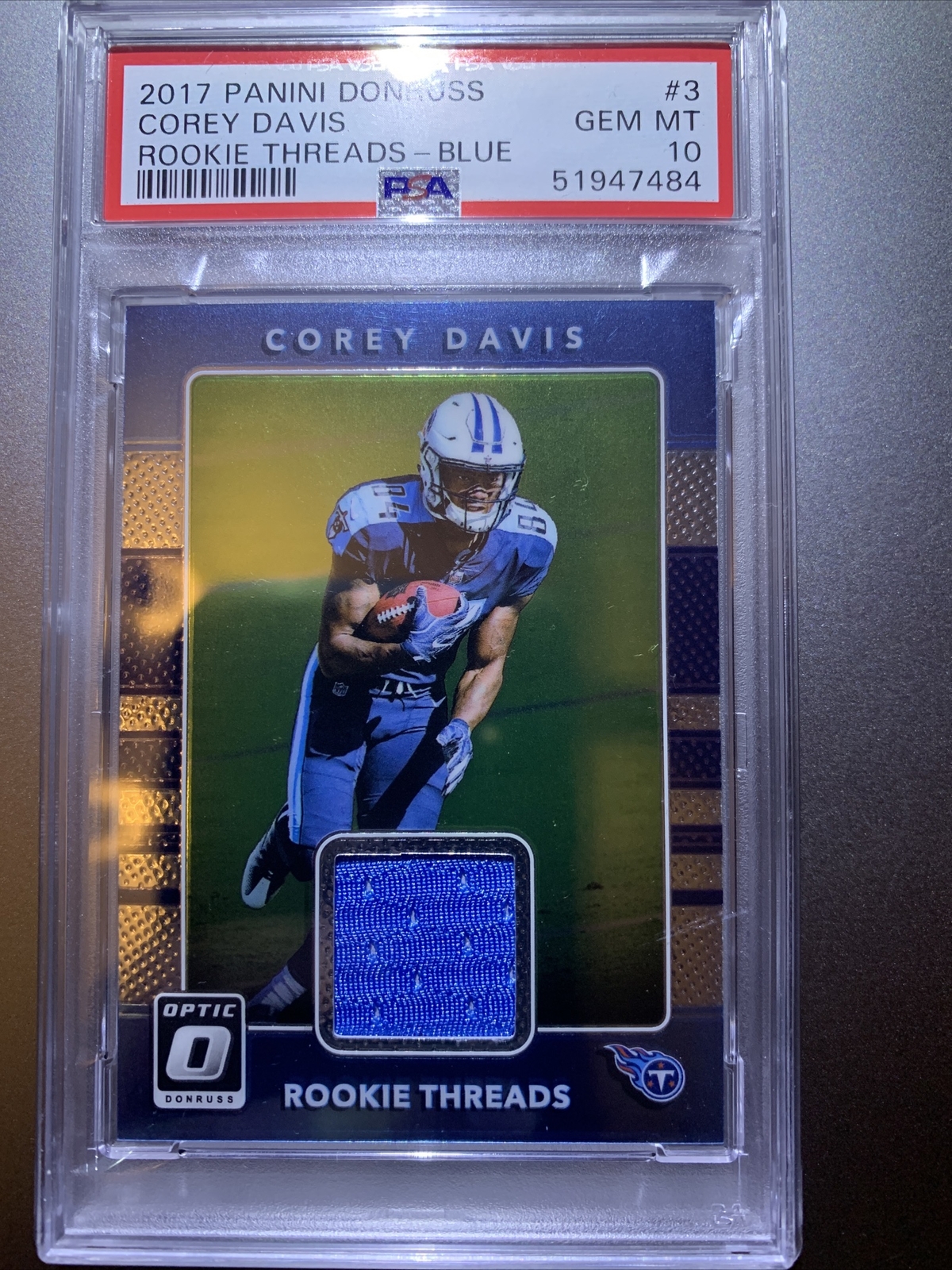 Corey Davis Panini Donruss Rookie Threads #3 Blue