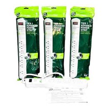 Lot of 3 Power Strip Greenlite Tier 1 Advanced w/Surge Protect 7 Outlets