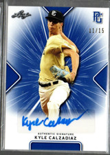 2021 Leaf Perfect Game National Showcase Blue #BAKC1 Kyle Calzadiaz Auto /15
