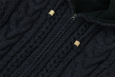 Veste Cardigan Unisexe Laine Câblée - Capuche, Doublure Polaire, Coupe Ample, Multicolore