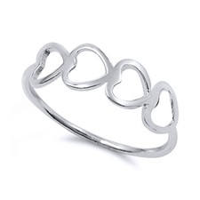 Women Sterling Silver Womens Wedding Engagement Ring Heart Promise Ring