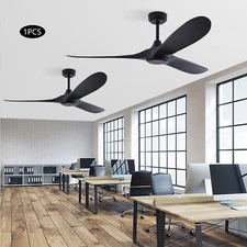 Ceiling Fan 52 inch Casual Matte Black Ceiling Fan with Light and Remote Control