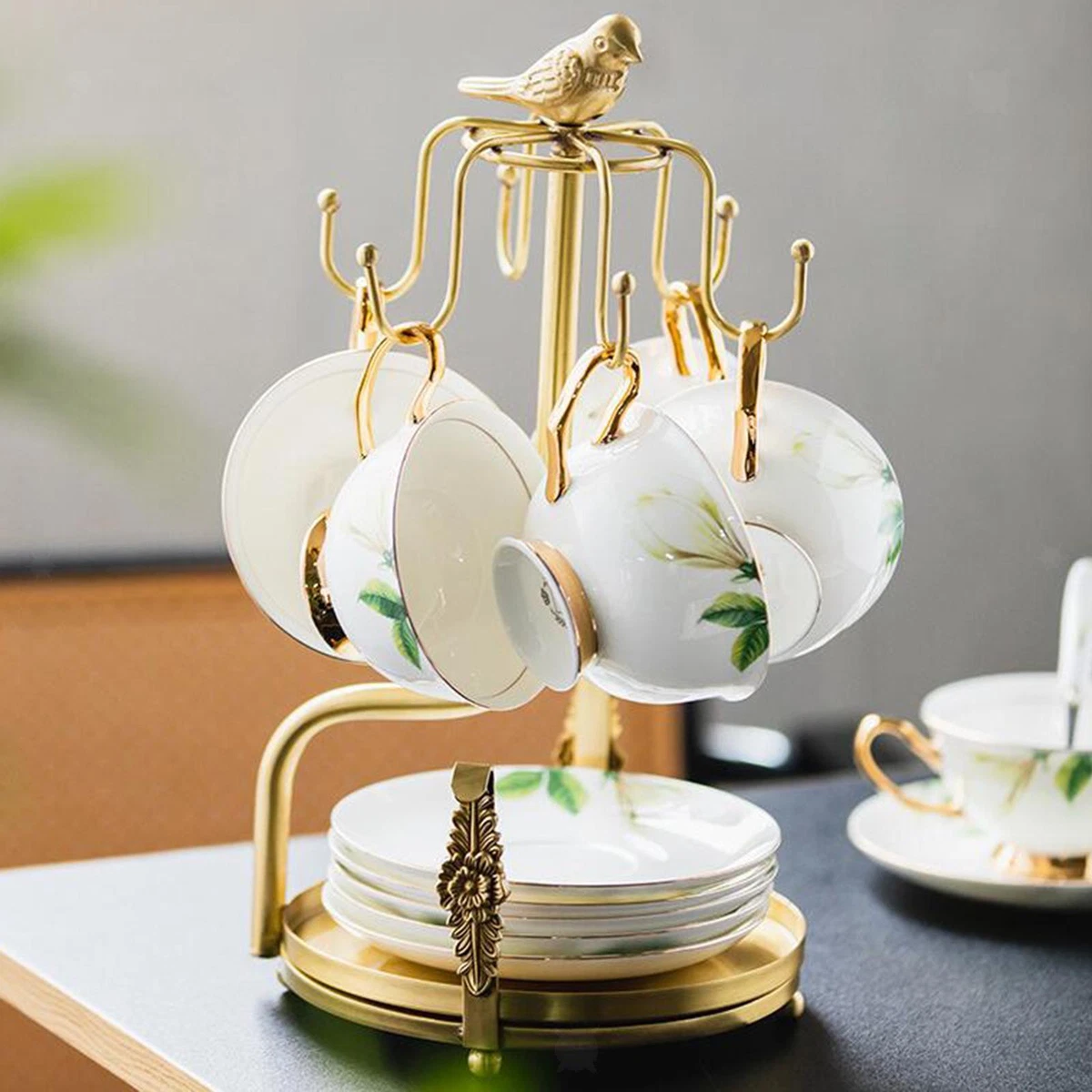 Tea Cup Storage Rack Coffee Mug Holder for Living Room Table Kitchen Counter