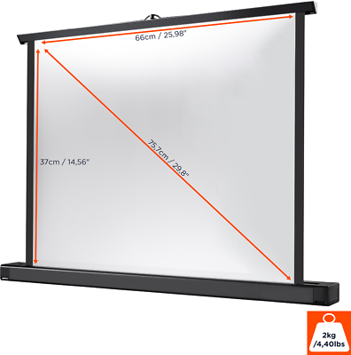 celexon tragbare Tischleinwand mit auto.Rückzug Pro Mini 66x37cm 16:9 Gain 1,2