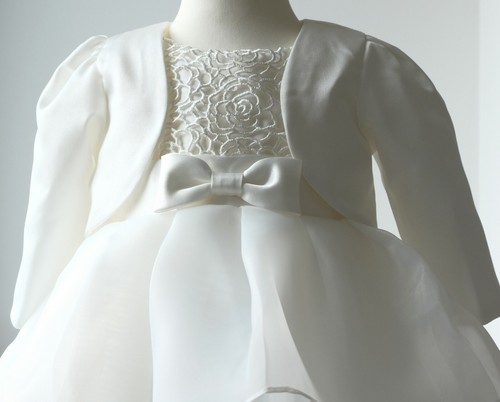 Satin Taufjacke / Bolerojäckchen zu Taufkleid Taufe Jacke Baby 62-98 B2 - Bild 2 von 3