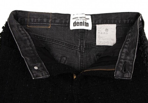 JUNYA WATANABE COMME des GARCONS denim Front Tweed Cropped Jeans Size XS(K-13... - Picture 4 of 12