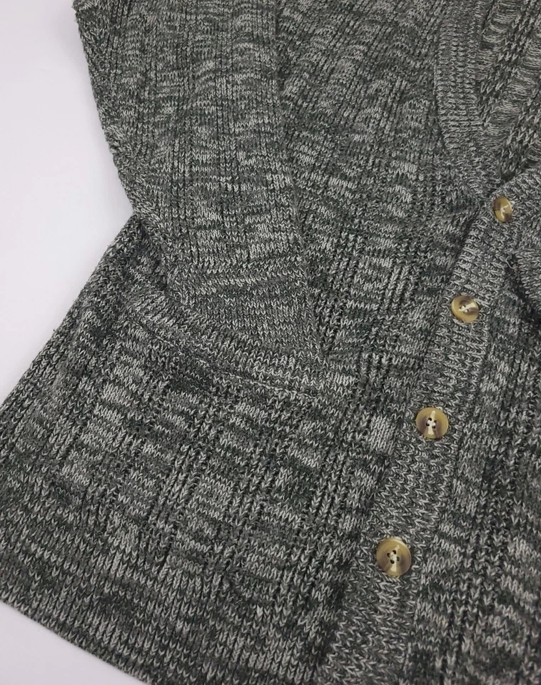 Vintage 90s Basic Editions Grey Pattern Knit Cardigan Sweater Vtg 1990s USA  - Image 4 of 4
