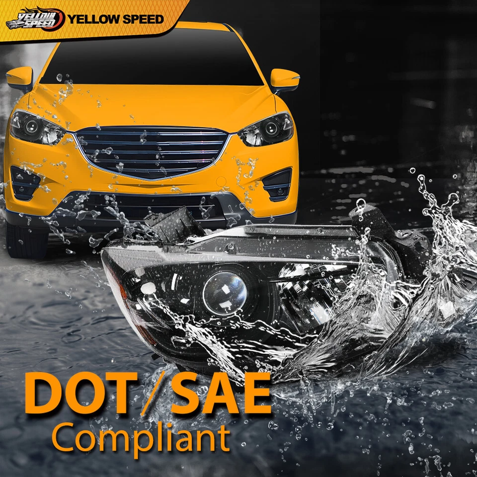 Headlights Fit For 2013-2016 Mazda CX-5 Halogen Projector Factory Headlamp LH+RH - Image 4 of 4